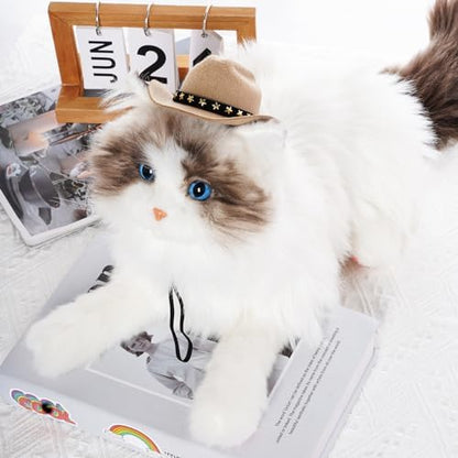 choyaxo Pet Cowboy Costume Cosplay Cap Halloween Costumes for Dogs Cat Pet Party Decoration Mini Cowboy Hat (Khaki, Medium) - Image 3