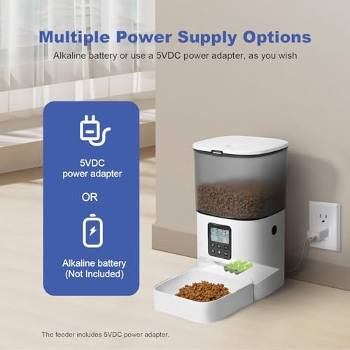 ANDOLL HOME Automatic Cat Feeder,4L Timed Cat＆Dog Dry Food Dispenser