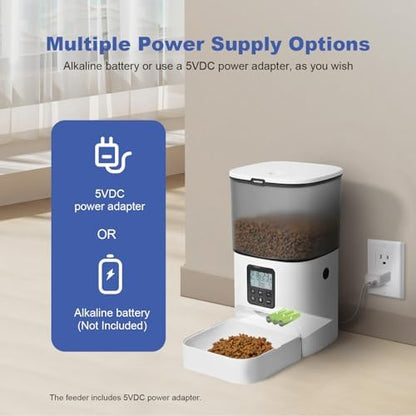 ANDOLL HOME Automatic Cat Feeder,4L Timed Cat＆Dog Dry Food Dispenser