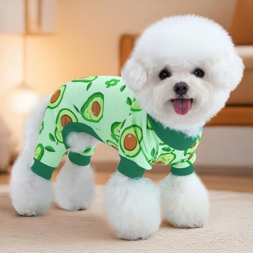 XPUDAC 4 Pieces Dog Pajamas Small Sized Dogs Boy Girl Strechy Soft Pjs Summer Pet Clothes for Dog Cat Puppy Onesies, 2XL - Image 2
