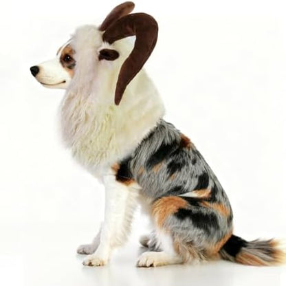 Onmygogo Funny Pet Reindeer Moose Costumes for Dog, Cute Furry Pet Wig for Halloween Christmas, Pet Clothing Accessories - Image 3
