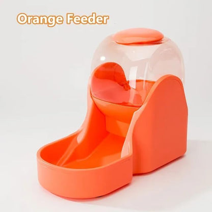 Dog & Cat Feeder + Waterer Set,Automatic Pet Feeder 2 in 1 Cat & Dog Food Water Dispensers, Cats and Dogs Food Feeder and Water Dispenser 3.9L for Small, Medium, & Large Pets (Orange)