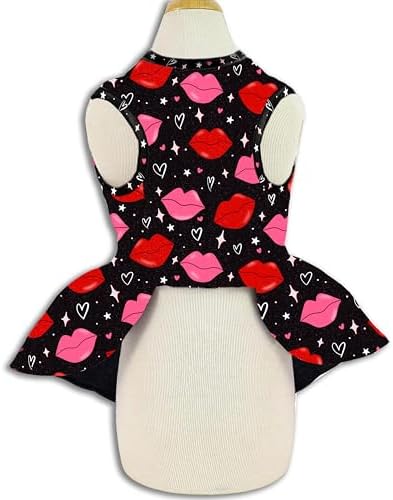 Valentine’s Day Dog Dress Cute Heart Pattern Puppy Skirt Adjustable Pet Outfit for Small & Medium Dogs Holiday Party Costume for Dogs - Image 2