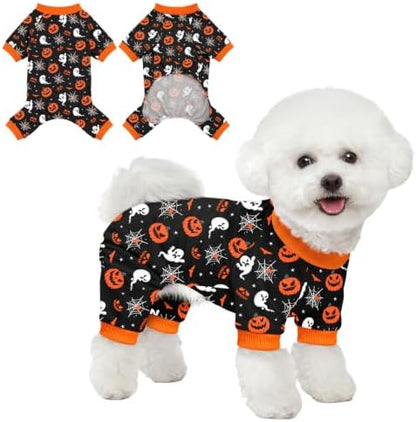 Dog Halloween Pajamas for Small Medium Dog Halloween Pjs Dog Onesie Cute Soft Breathable Puppy Pet Stretchy Dogs Recovery Suit for Boy Girl-L by Ruirichfun