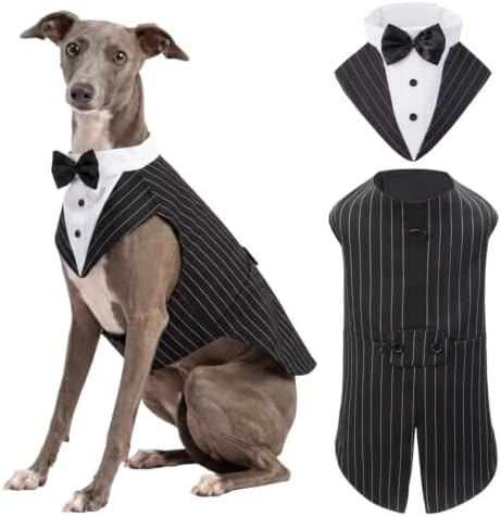 Dog Tuxedo,Dog Suit and Bandana Set,Striped Dog Costume with D-Ring by Unknown