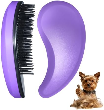 Small Dog Brush, Skin-friendly Soft Bristles (Purple) by MAEELOU