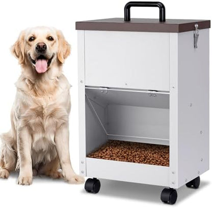 28Lbs Automatic Dog Feeder Large Breed, Easy to Move with Wheels