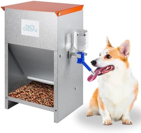 Automatic Gravity Fed Dog Feeder Bowls Pet Food Dispenser 25lbs