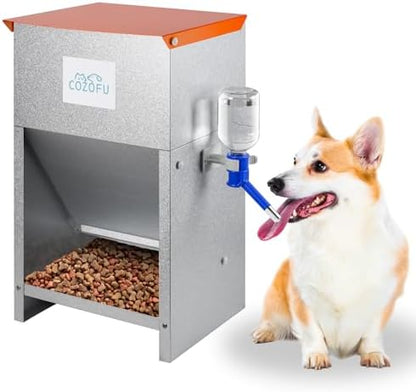 Automatic Gravity Fed Dog Feeder Bowls Pet Food Dispenser 25lbs