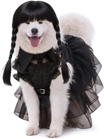 Coume 3 Pcs Halloween Dog Costumes for Dog with Belt and Wig, XL by Coume