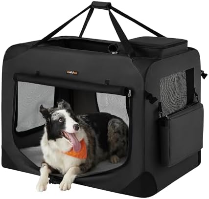 Feandrea Collapsible Soft Dog Crate, Portable Travel Carrier, 36 Inches