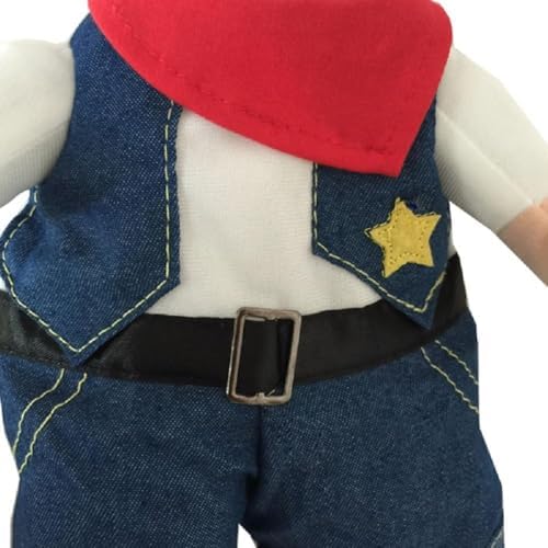 NACOCO Cowboy Costume with Hat for Cat and Small Dog - Halloween Clothes (Large) Blue - Image 3