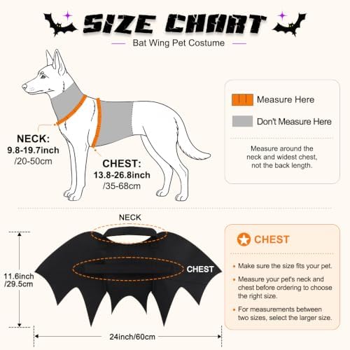 Halloween Dog Costume Glow in The Dark Black Bat Wings Adjustable M or L - Image 2