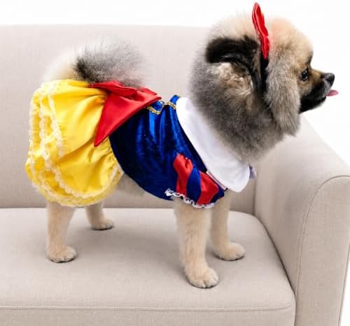Classic Fairy Tale Princess Pet Halloween Costume, and Bow Headband - Small to Medium-Large Breed Funny Clothes Outfit Apparel (Large) - Image 3