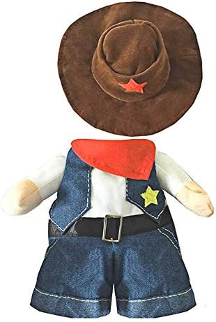 NACOCO Cowboy Dog Costume with Hat - Cat & Small Dog Clothes - Blue (X-Small) - Image 4