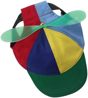 Pet Dog Cute Propeller Baseball Hat Medium Large Dogs Funny Holiday Birthday Party Clown Cap Headband Adjustable Sun Beach Visor Rainbow Helicopter Hat Pet Halloween Cosplay Costume Photo Props - Image 4