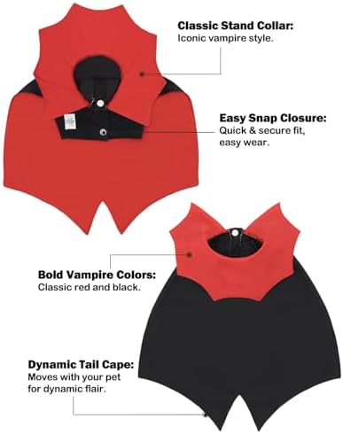 CuteBone Dog Halloween Costumes for Small, Medium, Large Dogs – Vampire Pet Cosplay Outfits | Cute Puppy Costume for Halloween Party, Dress-Up, Photo Shoots GBZ04XS - Image 2