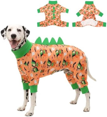 Halloween Dinosaur Dog Pajamas Large Size, Big Dog Onesie Clothes, Anti Shedding and Licking, Post Surgery Recovery Pet Pjs, Cotton Soft Material Stretchable Pet Pajamas U-COSP08L by UNIPUP