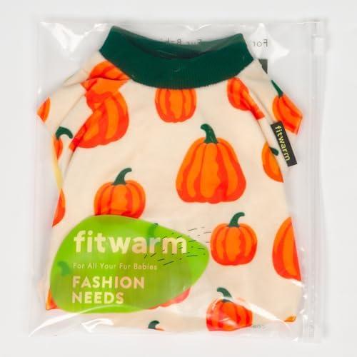 Fitwarm Pumpkin Dog Pajamas, Thanksgiving Outfit for Small Dogs Boy Girl, Fall Pet Clothes, Beige, Orange, Green, XS - Image 7