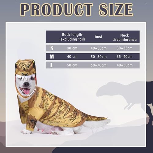 Huhumy T. Rex Dog Costume Halloween Dino Dog Costume Pet Cosplay, Large - Image 2