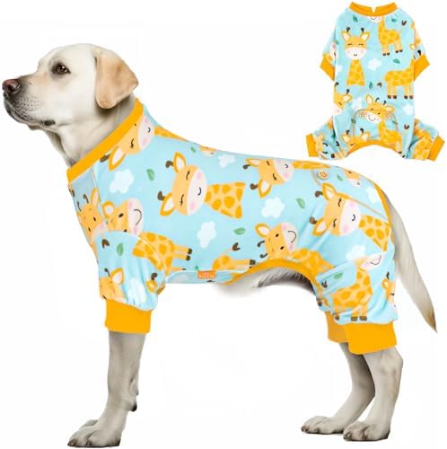 KYEESE Velvet Dog Pajamas for Large Dogs Onesie for Daily Wear, Giraffe by KYEESE