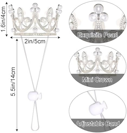 Pet Costume Set Tutu Skirt with Pearl Crown for Small Dog Cat Halloween Birthday Wedding Photo Prop Costume (Rose Red) - Image 2