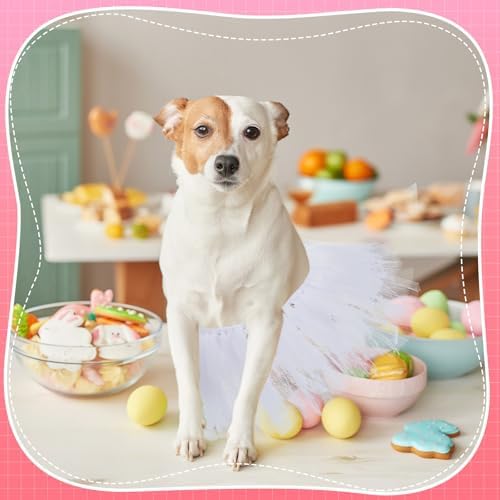 Dog Tutu for Dogs Tulle Skirt Pet Costume, White - Image 4