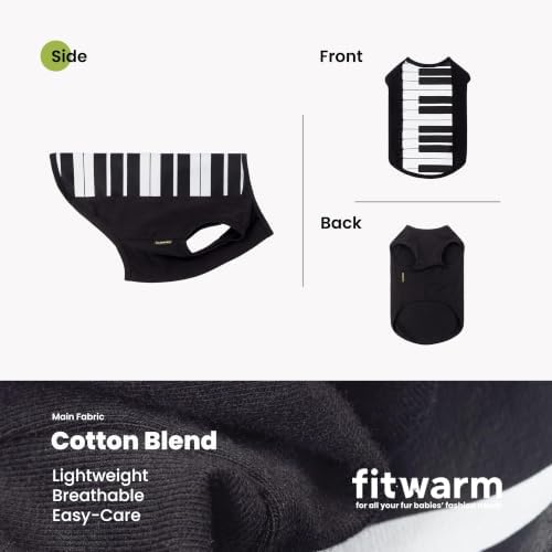 Fitwarm Piano Dog Halloween Costume Shirt, Funny Halloween Costumes for Small Dogs Boy Girl, Unique Pet Outfit, Black, White, XL - Image 6