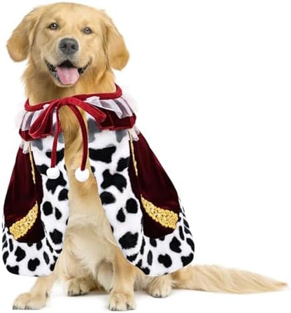 Dog Costumes for Large Dogs Fur Velvet Cat Cape Pet Cloak Halloween Christmas Prince Princess Cosplay Clothes (Red, Large) by JIKAJA