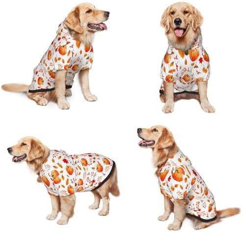 Fall Dog Costume Maple Leaves Thanksgiving Cosplay Clothes Sweaters Outfits Pullover Pets' Sweatshirt Hoodies with Pocket for Medium Large Dogs-L - Image 2