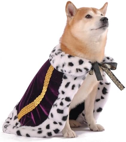 Lovelyshop Royal Velvet Pet Cloak with Fur Trim for Cats & Dogs, Purple, M/Regular by Lovelyshop