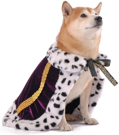 Lovelyshop Royal Velvet Pet Cloak with Fur Trim for Cats & Dogs, Purple, M/Regular by Lovelyshop