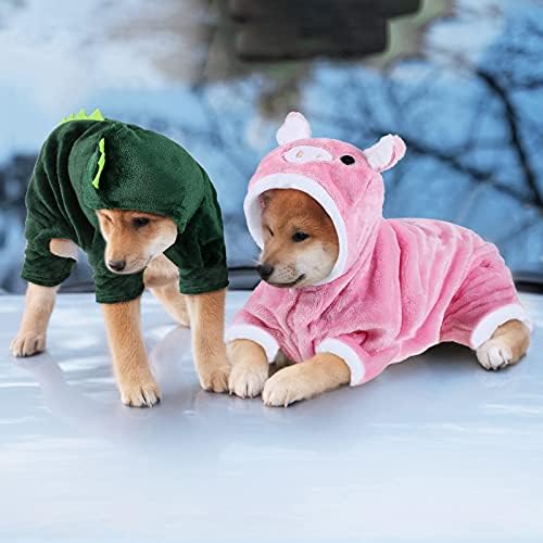 Queekay 2pcs Dinosaur and Pink Pig Pet Costume Halloween Clothes, X-Small - Image 4