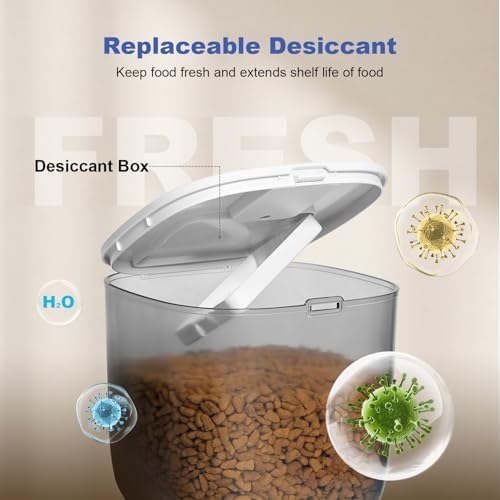 ANDOLL HOME Automatic Cat Feeder, 3L Cat Food Dispenser with 10s Voice Recorder, Pet Feeder up to 8 Meals per Day, Timed Dog Feeder
