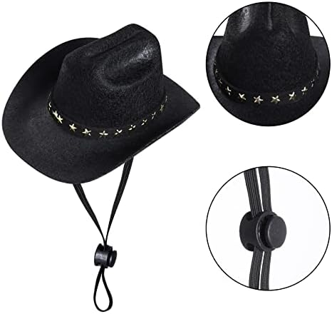 choyaxo Pet Cowboy Costume Halloween Costumes for Dogs Cat Cowboy Hat with Bandana Scarf- Black, Small - Image 2