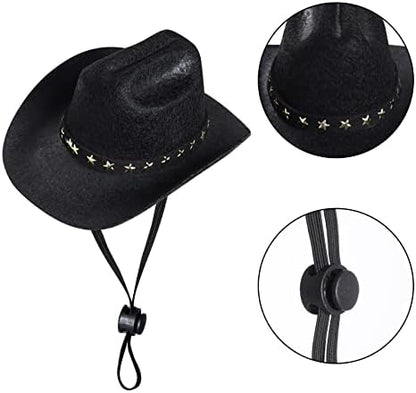 choyaxo Pet Cowboy Costume Halloween Costumes for Dogs Cat Cowboy Hat with Bandana Scarf- Black, Small - Image 2