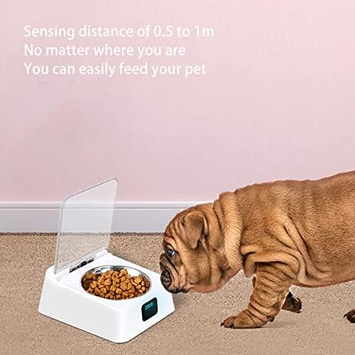 TITA-DONG Auto Pet Feeder Bowl, Smart Cat Feeder, Pet Dry Food Dispenser Pet Smart Feeder, 0.5 to 1M Sensing Distance Automatic Watering Bowl Automatic Dog Water Bowl Dispenser for Small Medium Pet