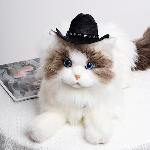 choyaxo Pet Cowboy Costume Cosplay Cap Halloween Costumes for Dogs Cat Pet Party Decoration Mini Cowboy Hat (Black, Small) - Image 4