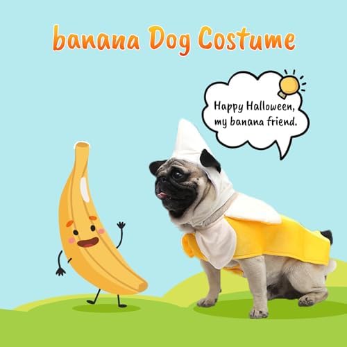 Banana Dog Halloween Costume - Dog Costumes for Small Medium Large Dogs Cute Cosplay Outfit Jumpsuit - Pet Clothes Outfit for Christmas Party Special Events - Image 3