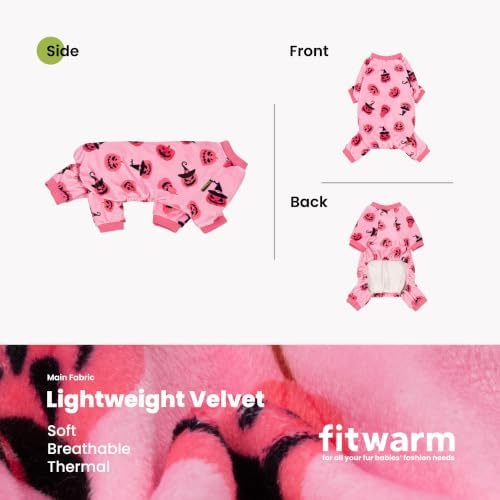 Fitwarm Halloween Jack O Lantern Dog Pajamas, Funny Costumes for Small Dogs Girl, Pet Outfit, Pink, Black, Medium - Image 5