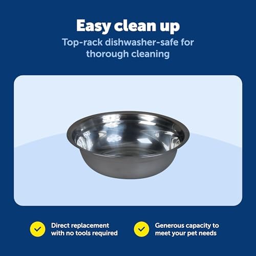 PetSafe Stainless Steel Dog and Cat Bowl, Grey, 5 Cup