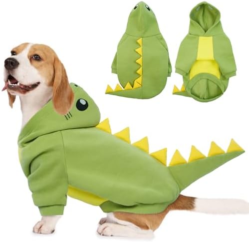 Lelepet Dog Dinosaur Costume Large Dog Halloween Costume Warm Fleece Hoodie by LeLePet