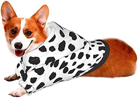 Fashion Pet Dog Cat Hoodies,Dalmatian Animal Print Pet Clothes Puppy Winter Sweatshirt Warm Sweater Coat Jacket L - Image 2