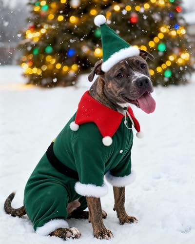 CuteBone Christmas Dog Costumes for Small, Medium, Large Dogs – Elf Pet Cosplay Outfits | Cute Puppy Costume for Holiday Party, Dress-Up, Photo Shoots GBZ07-4XL - Image 7