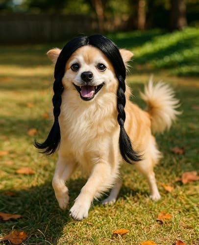 Swooflia Gothic Halloween Dog Wig for Large Medium Breed Dogs - Image 3