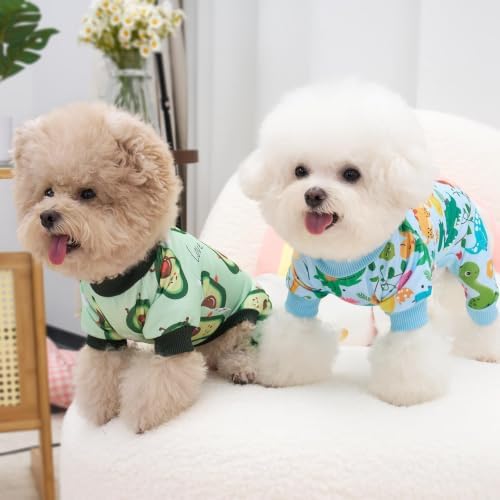 XPUDAC 4 Pack Dog Pajamas Soft Strechy Summer Doggie Clothes for Small Medium Dogs Boy Girl Cat Apparel-XX-Small - Image 3