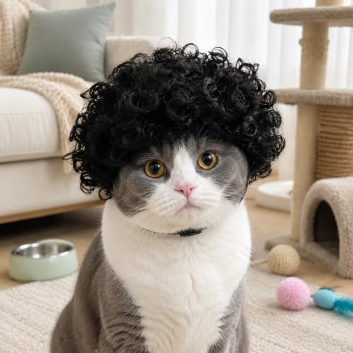4 Pack Funny Cat and Dog Wigs for Small Medium Large Dogs, Adjustable Pet Cosplay Costume for Halloween, Christmas and Parties - Image 4