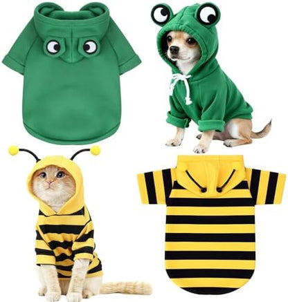 2 Pcs Halloween Costume Frog Bee Hoodie, S by Sunnymove