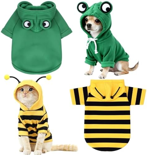2 Pcs Halloween Costume Frog Bee Hoodie, M by Sunnymove