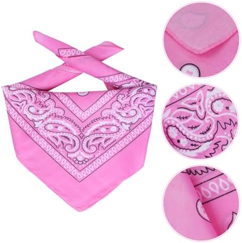 Yewong Pet Cowboy Costume Accessories Dog Cat Pet Size Cowboy Hat and Bandana Scarf West Cowboy Accessories for Puppy Kitten Party Festival and Daily Wearing Set of 2 (Pink) - Image 3